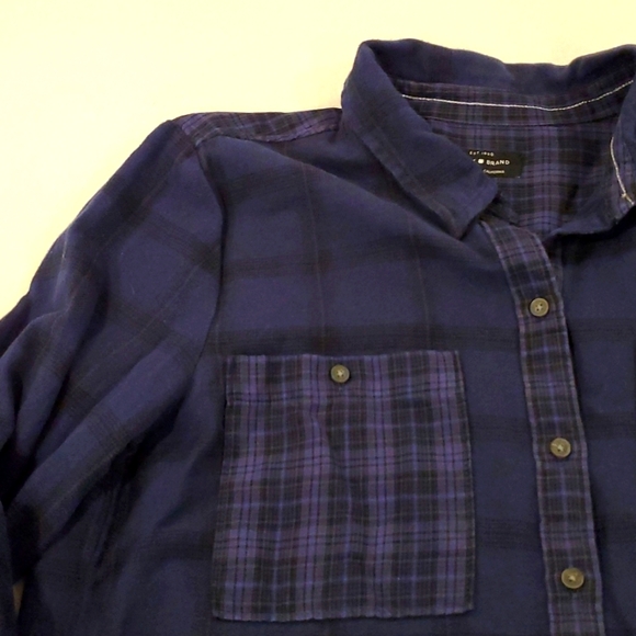 Blue Lucky Brand Plaid Shirt - Picture 2 of 5